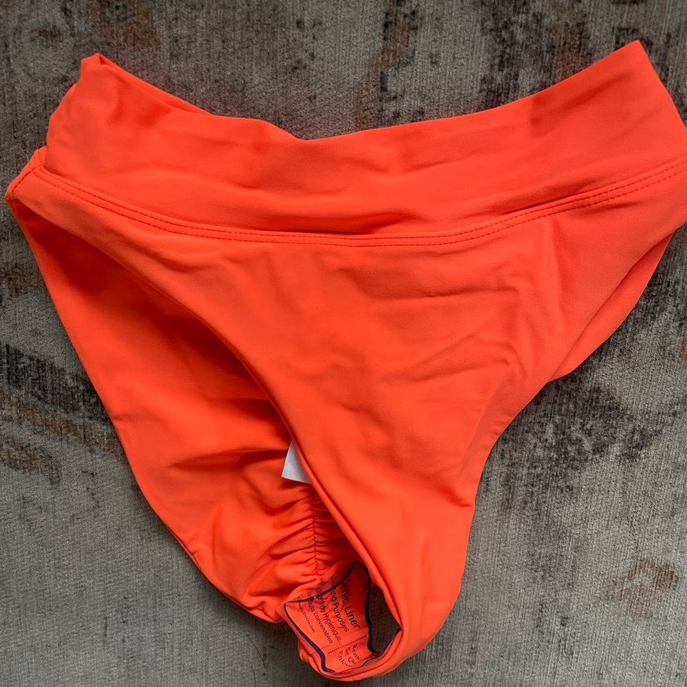 Salty honey THIGH HIGH scrunch bum neon orange swim bottoms